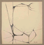 Linearzeichnung, Graphit auf Papier, 1957 - 26 x 25 cm