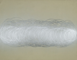 Motorische Zeichnung, 1982, Graphit und Silberspray auf Papier, 48,5 x 63 cm